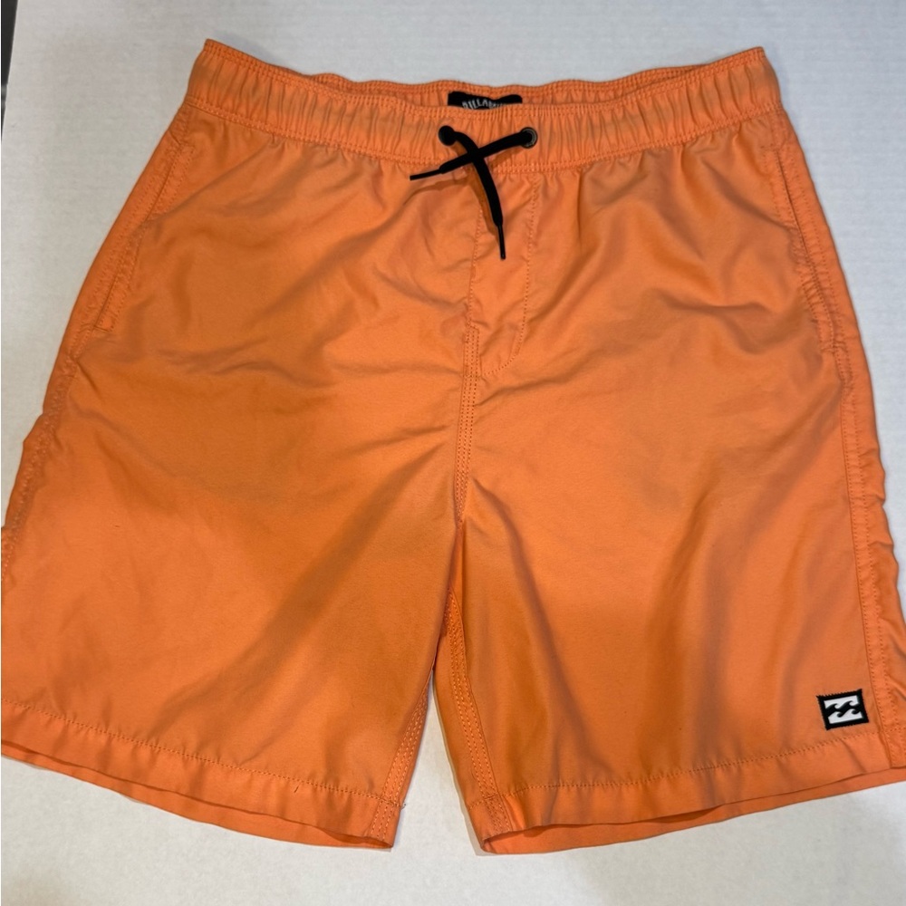 Boys Billabong All Day Layback Orange Swim Shorts Drawstring Elastic Pockets XL